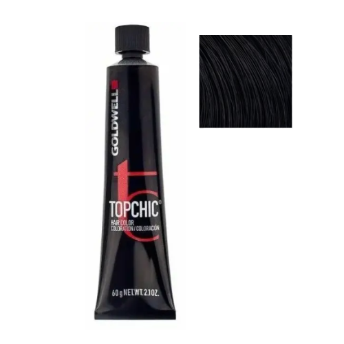 Стойкая профессиональная краска для волос - Goldwell Topchic Hair Color Coloration 2A (Иссиня-черный)